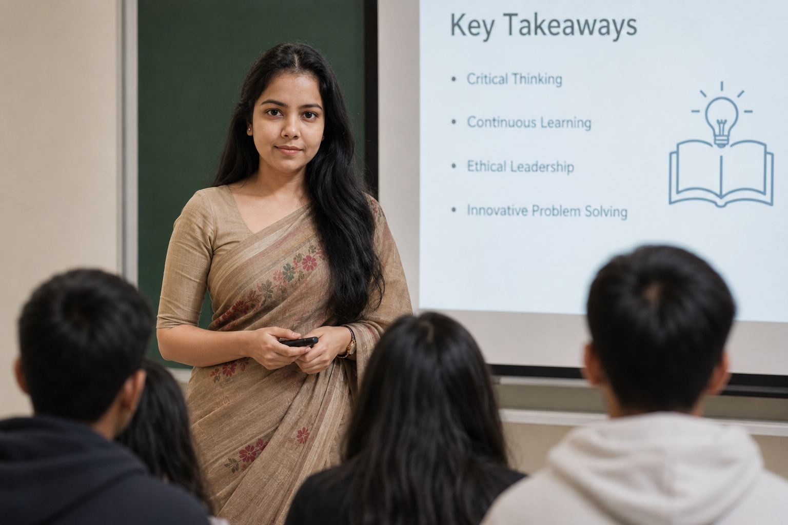 saree look, lecturer